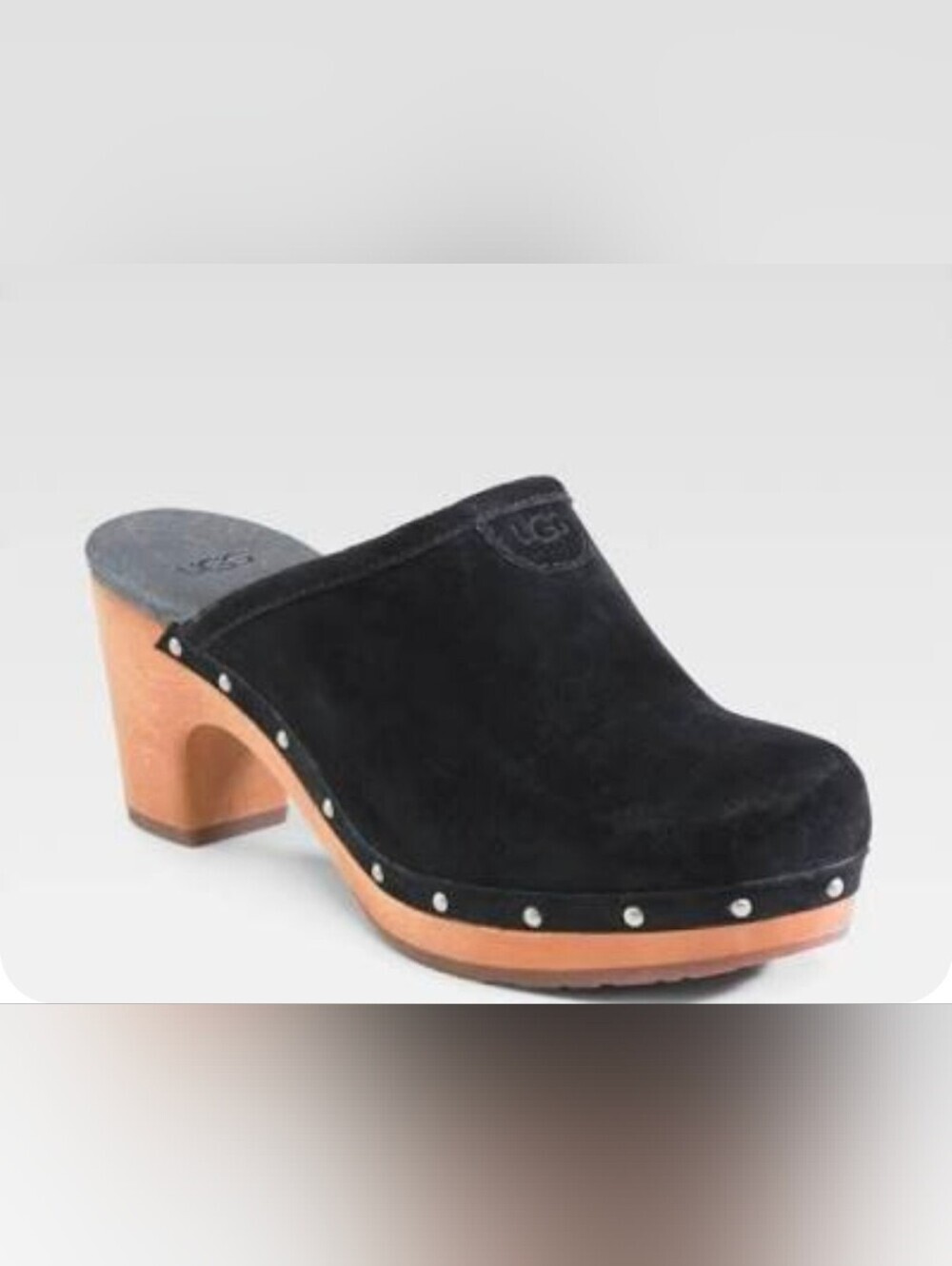 Ugg Abbie Suede Black Clogs, Size 6